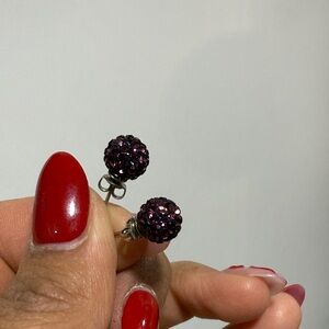 Elegant Purple Stud Earrings